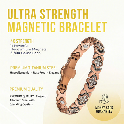 🔥 Turonu™ Titanium Magnetic Bracelet for Women – Elegant Jewelry with 3,800 Gauss Relief Power